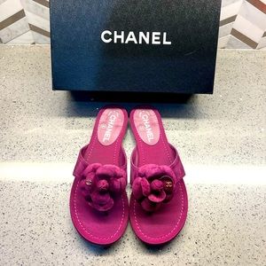 Chanel Thong Suede Sandals